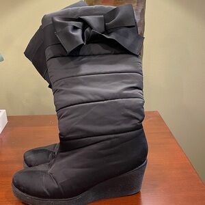 Kate Spade Cagney Satin Bow Platform Puffer Boots